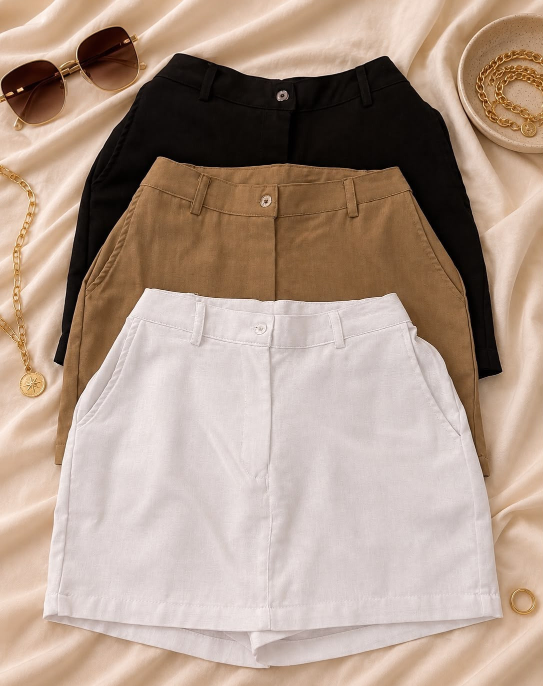 Falda Short de Lino