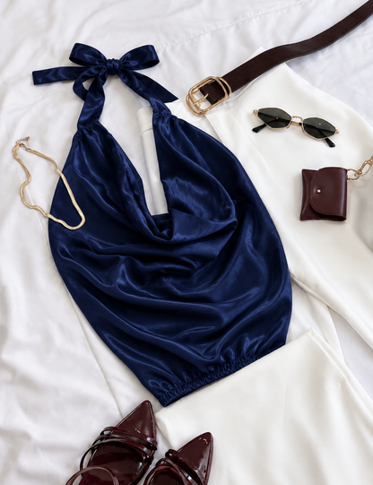 Blusa De Seda Babero