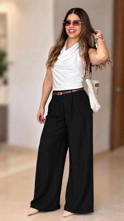 Pantalón en Lino Suelto Ancho