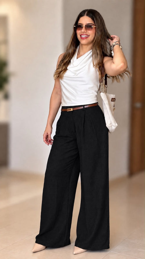 Pantalón en Lino Suelto Ancho