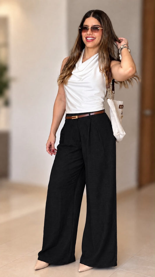 Pantalón en Lino Suelto Ancho