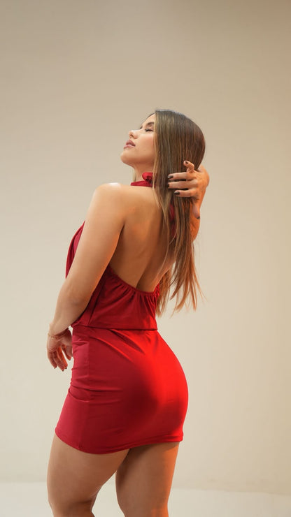 VESTIDO CUELLO ALTO LYCRA